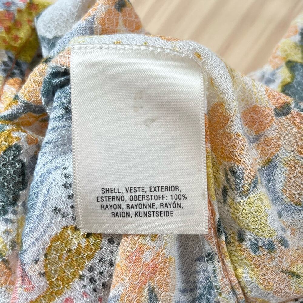 Anthropologie Floreat Anafa Tiered Tank Top Orange Floral Print, Size 0 - Picture 11 of 11